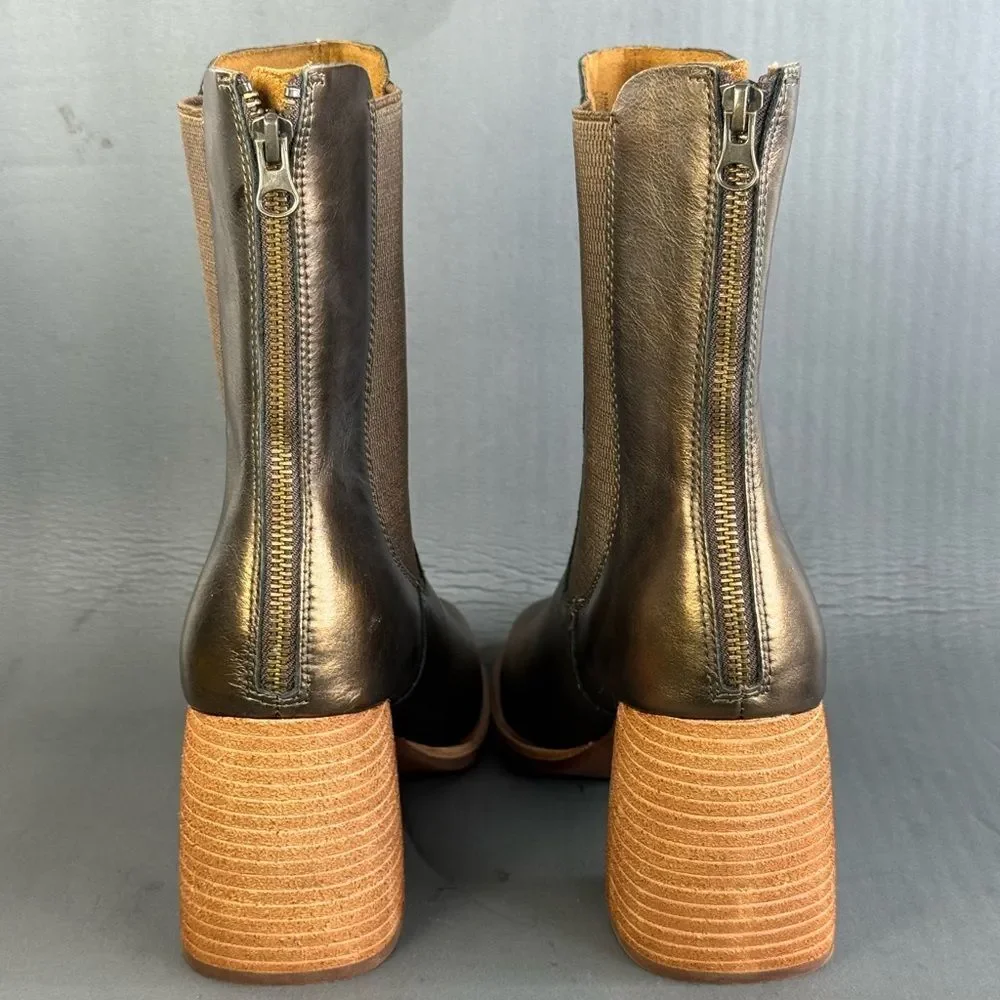 Kork-Ease Arline Chelsea boot metallic bronze leather women’s size 10
